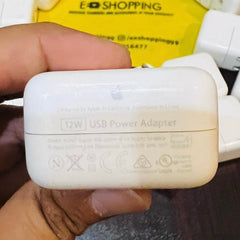 12W Original Adapter & USB to Lightning Cable (Bundle Pack)